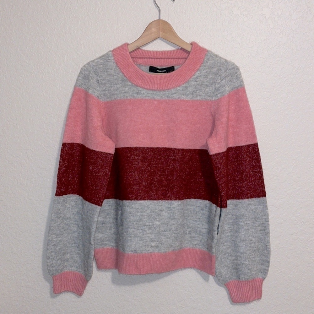 NWT Vero Moda Abbie Women’s Striped Long Sleeve Sweater Size S